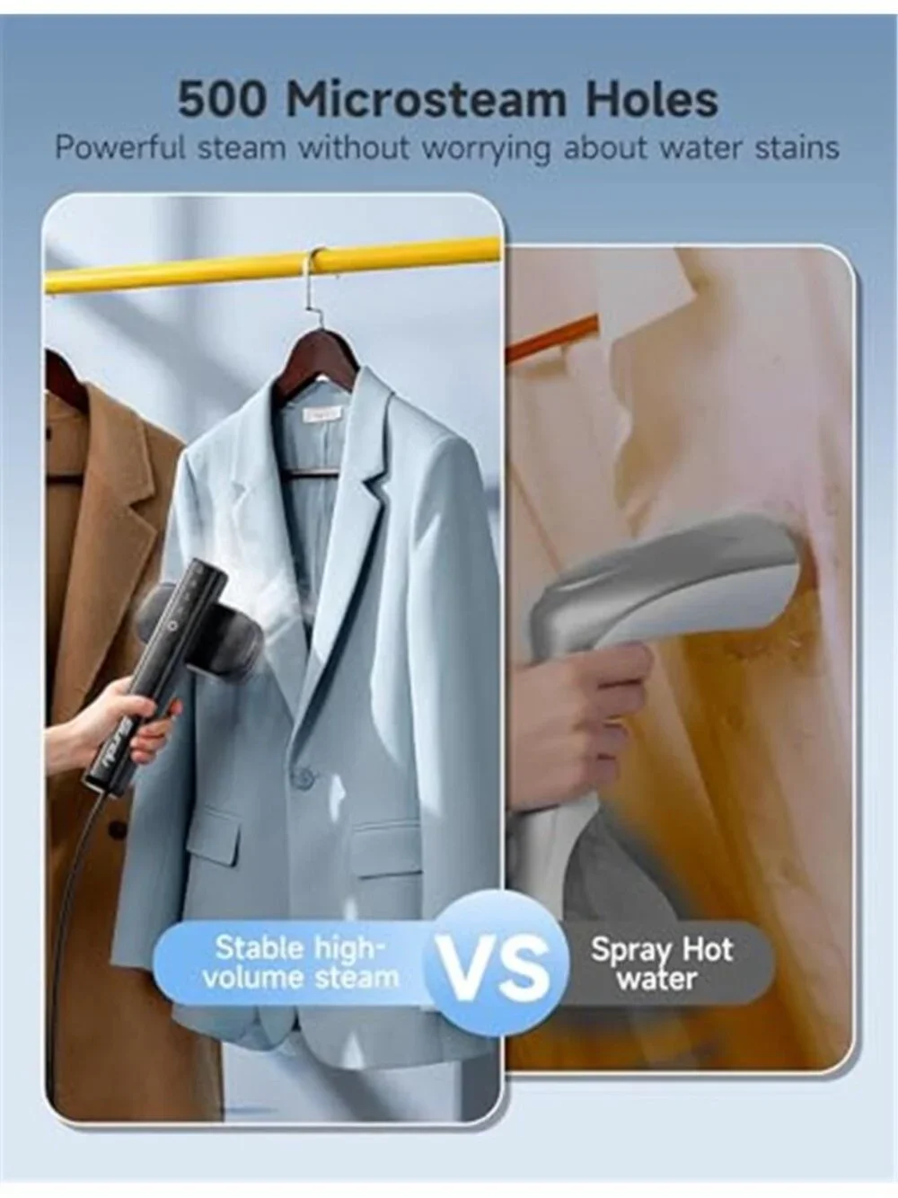 2-in-1 Steamer & Iron for Clothes, Travel Steamer for Clothes | 15s Fast